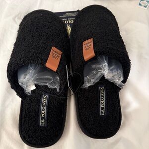 U.S. Polo Assn. Black Slippers - Size 11/12 Men’s - New
